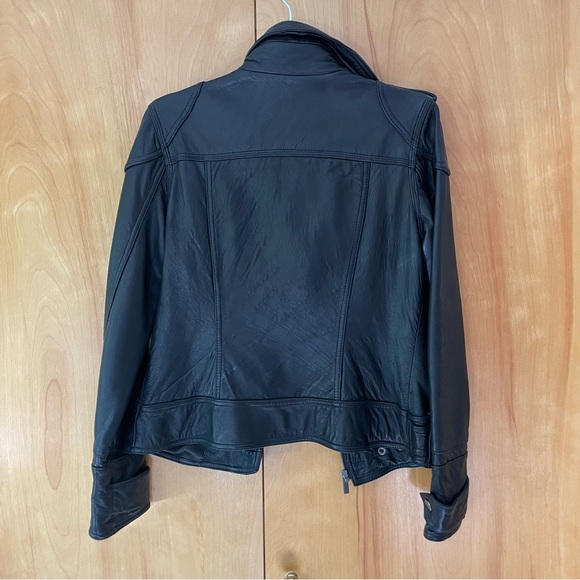 NWOT Neiman Marcus Lamb Leather Moto Jacket - Picture 2 of 5